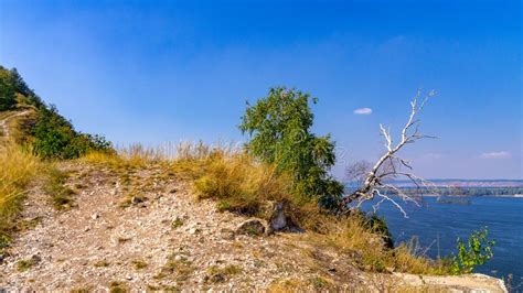 Beautiful place on the Volga river bank .